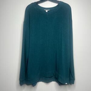 Orvis Dropped Shoulder Crewneck Cozy Pullover Sweatshirt Women's XL Modal Green